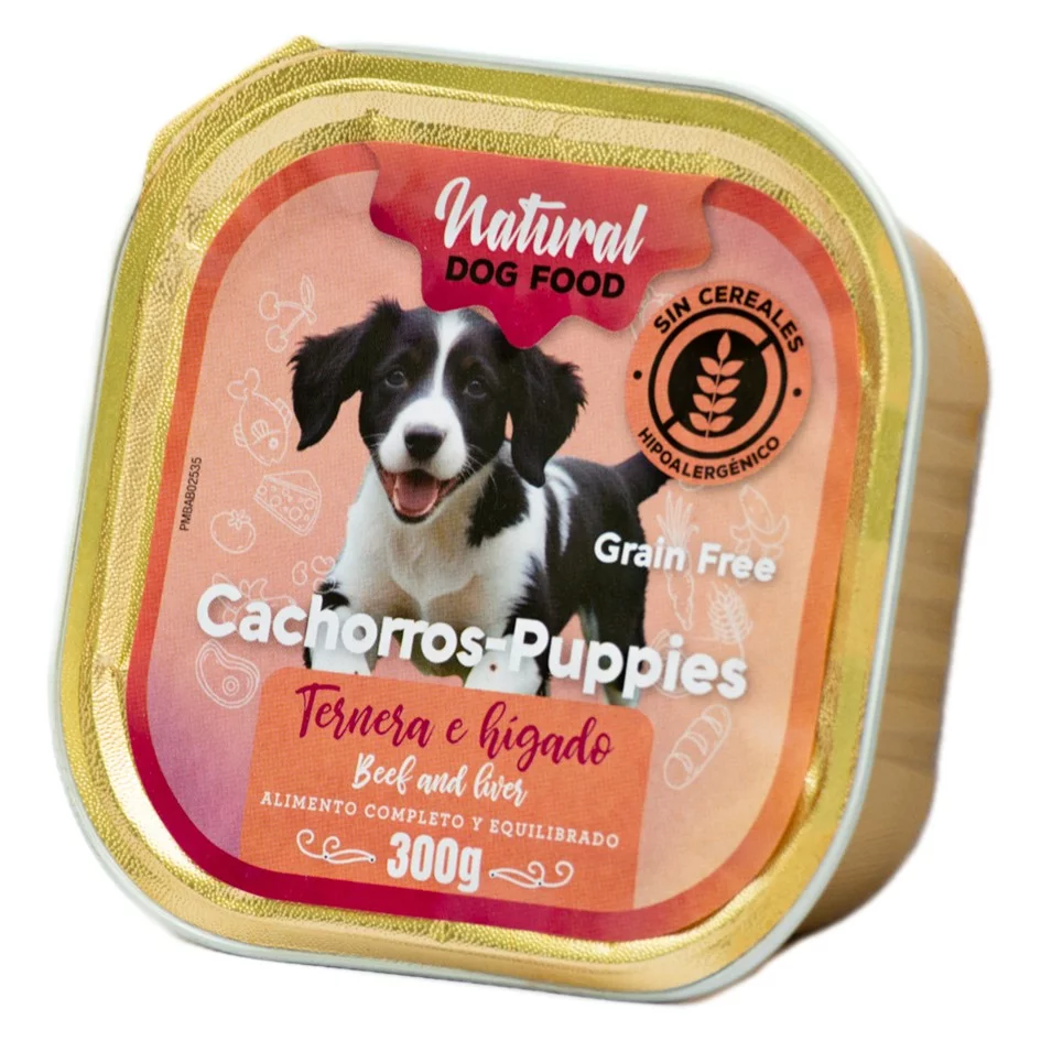Natural Dog Food Cachorros - Marhás Májas Hipoallergén kölyök konzerv